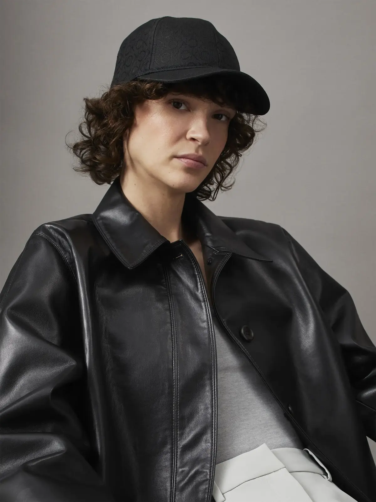 Calvin Klein MONOGRAM JACQUARD CA, BEH Siyah Kadın Şapka