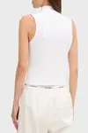 Calvin Klein A- WOVEN LABEL SL QZ TOP Beyaz Kadın Tişört Calvin Klein A- WOVEN LABEL SL QZ TOP Beyaz Kadın Tişört