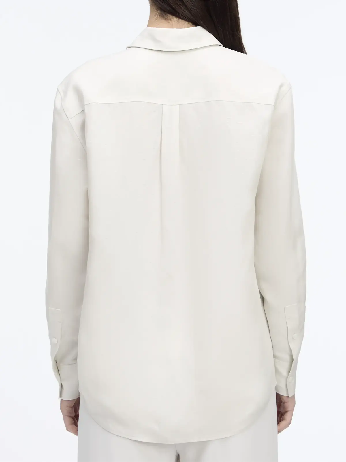 Calvin Klein LINEN BLEND LS REGUL, ADA Beyaz Kadın Gömlek