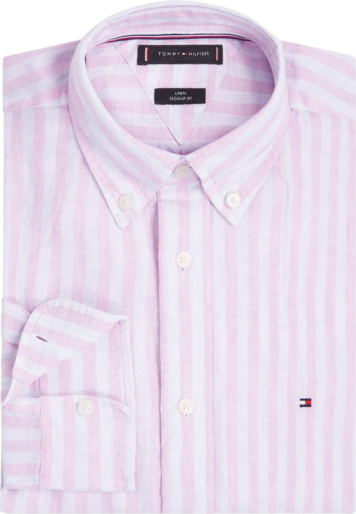 Tommy Hilfiger LINEN ESSENTIAL STRI, 0D1 Pembe Erkek Gömlek