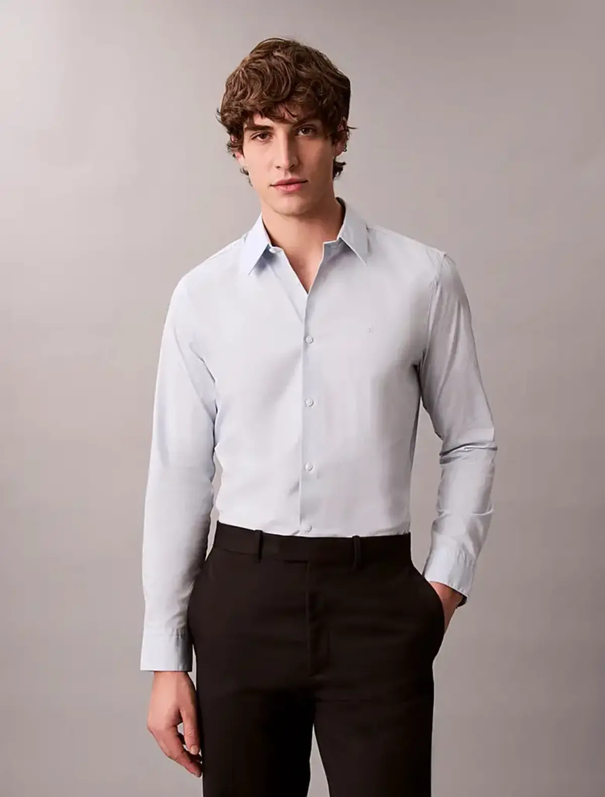 Calvin Klein LS SOLID STRETCH SLIM SHIRT Mavi Erkek Gömlek Calvin Klein LS SOLID STRETCH SLIM SHIRT Mavi Erkek Gömlek