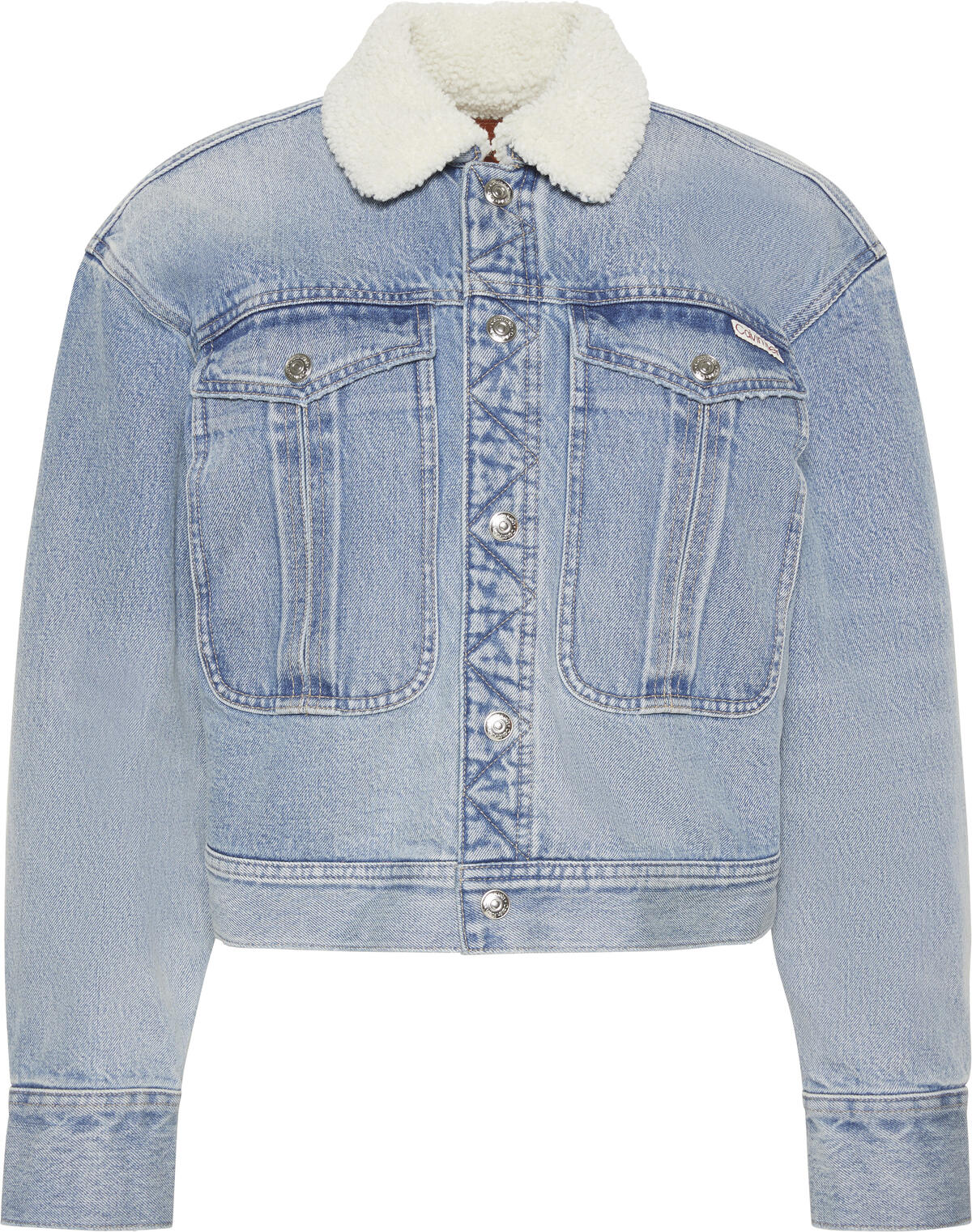 Calvin Klein SHERPA WOOL DENIM JACKET BLUE NE Mavi Kadın Mont Calvin Klein SHERPA WOOL DENIM JACKET BLUE NE Mavi Kadın Mont