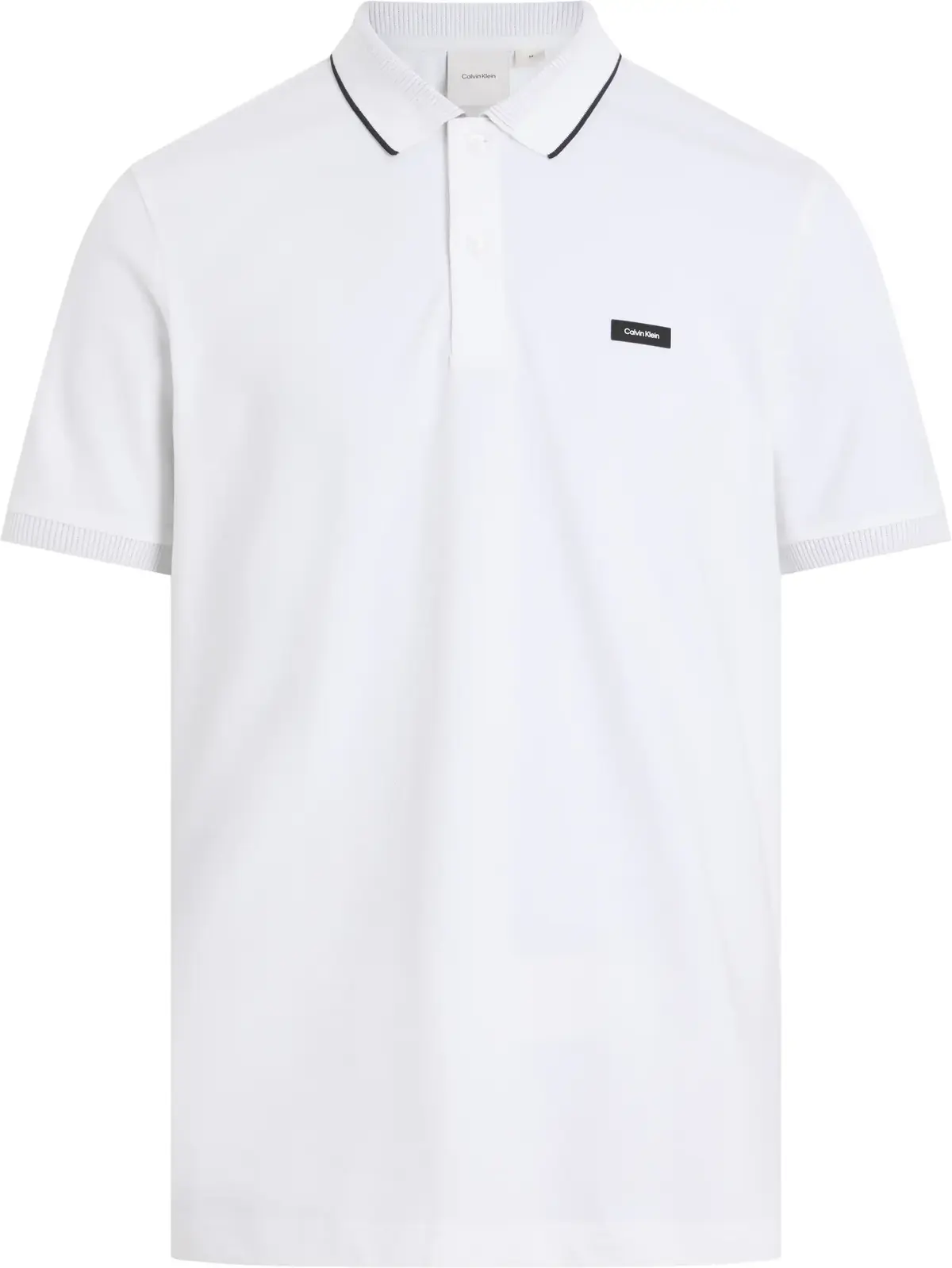 Calvin Klein STRETCH PIQUE MULTI, YAF Beyaz Erkek T-Shirt & Polo