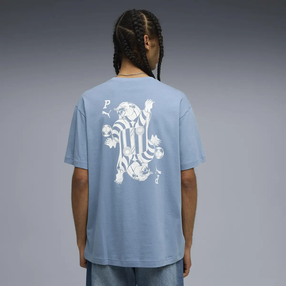 Puma GRAPHIC Card Play Tee Mavi Erkek T-Shirt