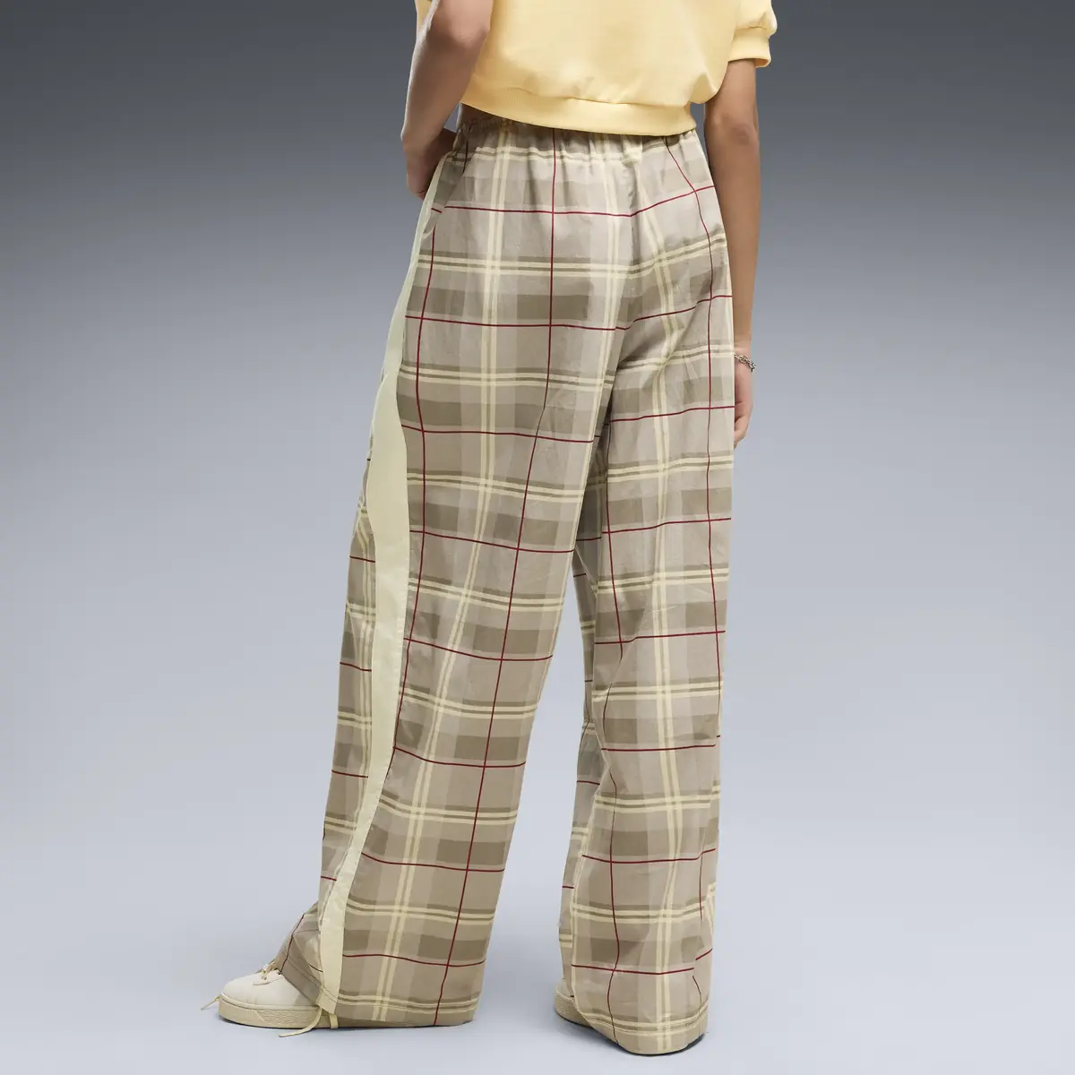 Puma T7 Tartan Woven Pants Bej Kadın Pantolon