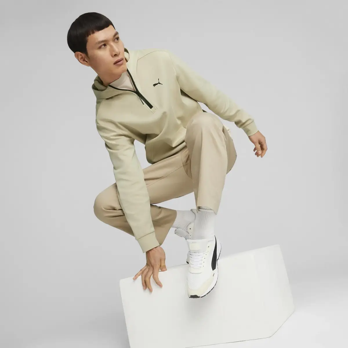 Puma RAD/CAL Half-Zip DK Granola Bej Erkek Sweatshirt