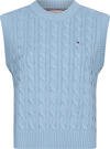 Tommy Hilfiger CABLE C-NK VEST Kadın Mavi Kazak