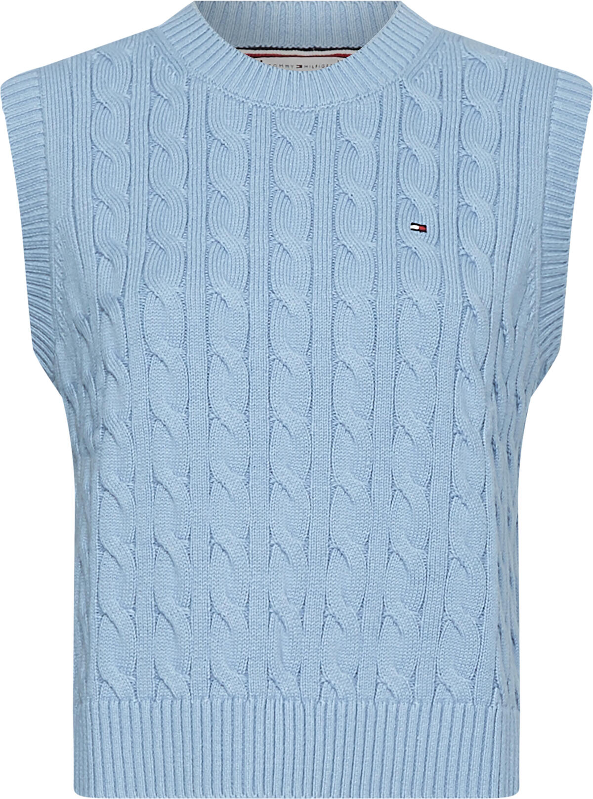 Tommy Hilfiger CABLE C-NK VEST Kadın Mavi Kazak