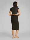 Calvin Klein RIB CROP TEE, UB1 Siyah Kadın T-Shirt & Polo