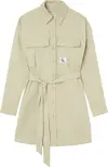 Calvin Klein BADGE BELTED SHIRT D Kadın Krem Elbise