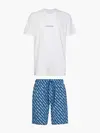 Calvin Klein S/S KNIT SHORT SET Erkek mavi Eşofman Takımı