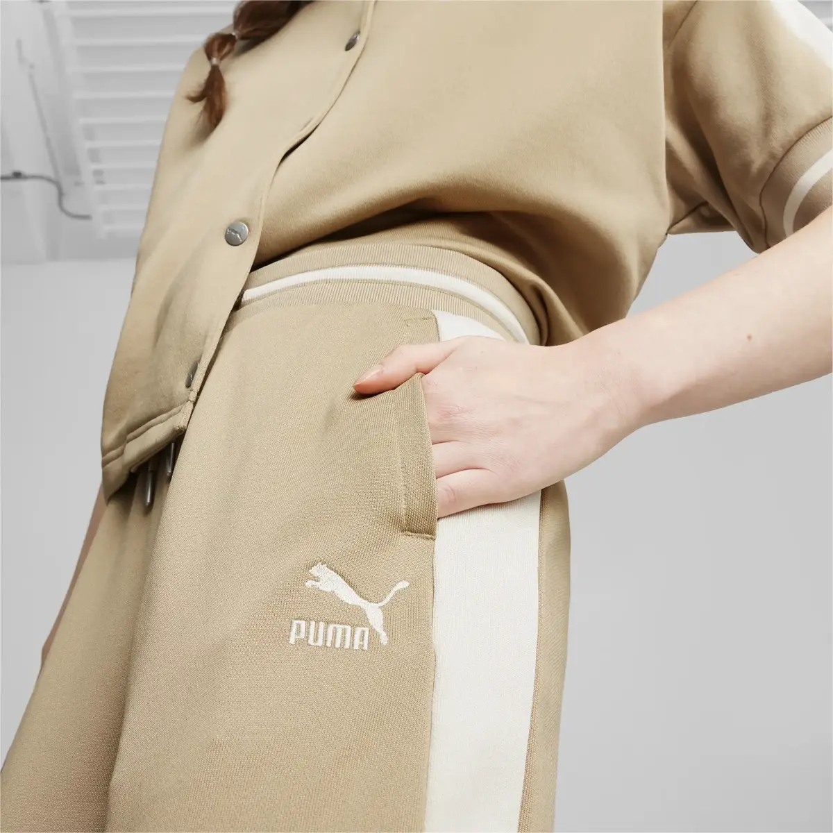 Puma T7 FOR THE FANBASE Relaxed Track Pants PT Açık Kahve Kadın Eşofman Altı