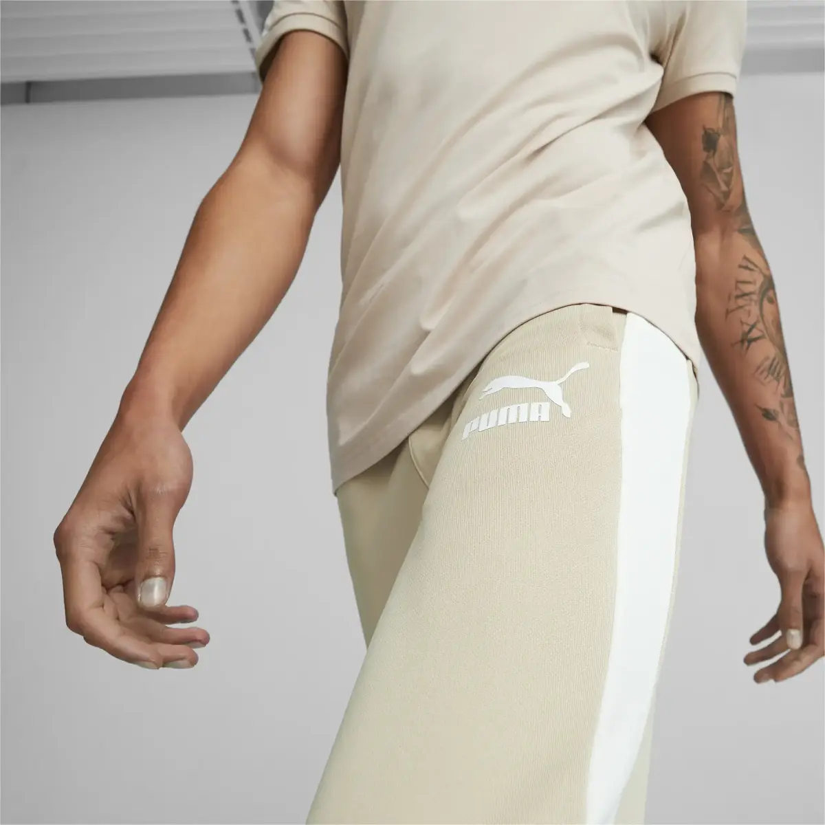 Puma T7 ICONIC Track Pants Erkek Bej Eşofman Altı