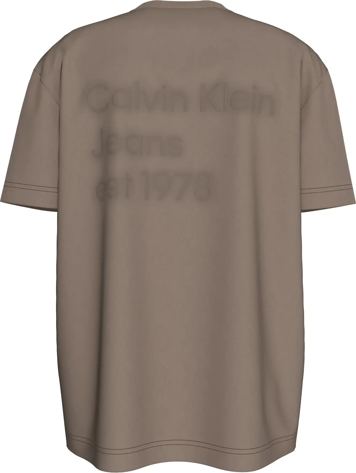 Calvin Klein WASHED PUFF PRINT TE Erkek Kahverengi T-Shirt