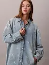 Calvin Klein DENIM SHIRTDRESS CK DISTRESSED I Mavi Kadın Elbise