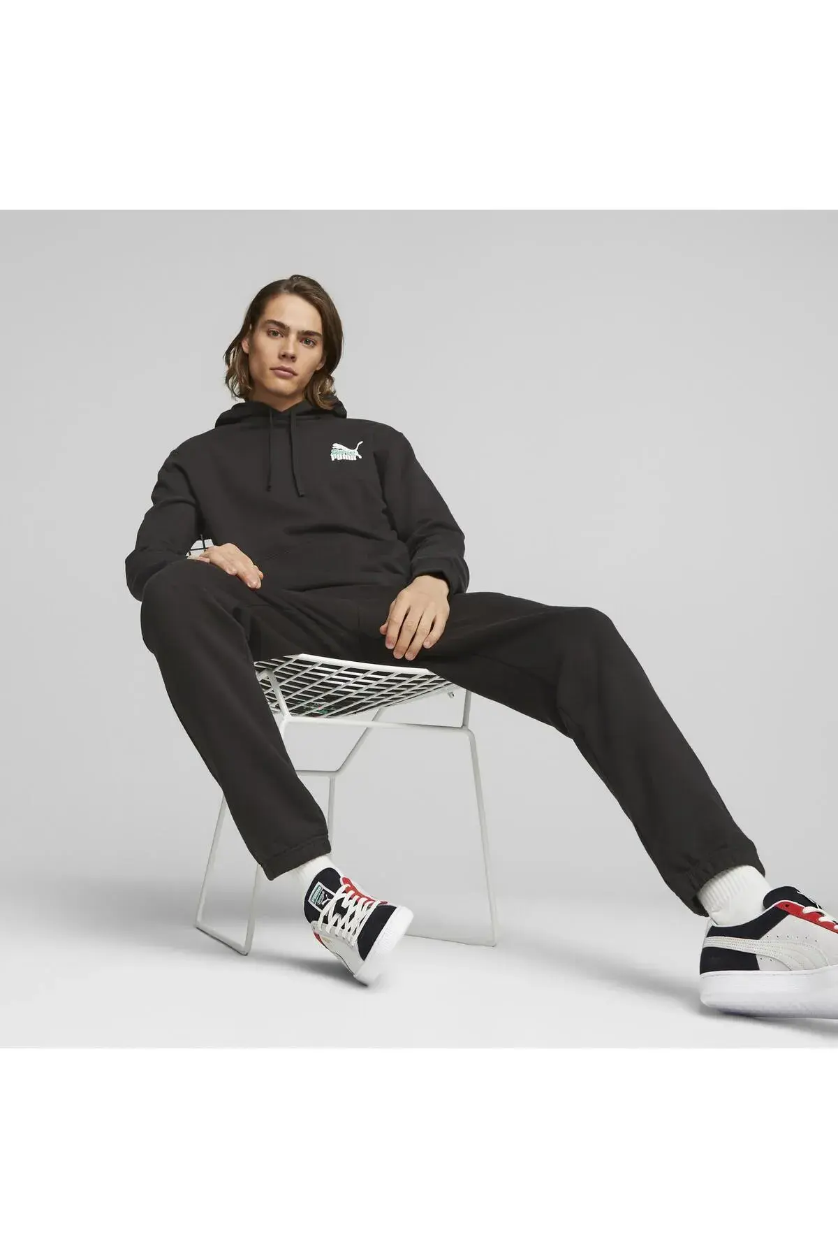 Puma CLASSICS SUPER PUMA Graphic Hoodie TR Siyah Erkek Hoodie