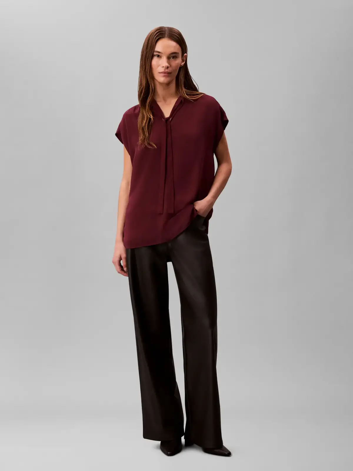Chiffon SS Tie Neck, GEX
