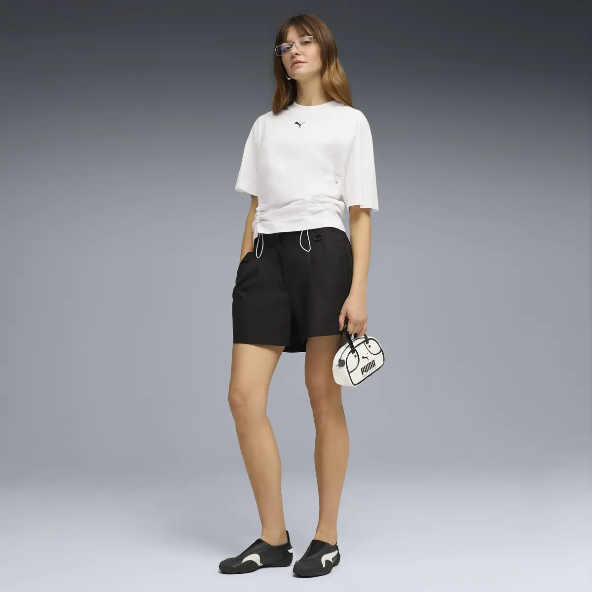 Puma DARE TO Fitted Waist Tee Beyaz Kadın T-Shirt & Polo
