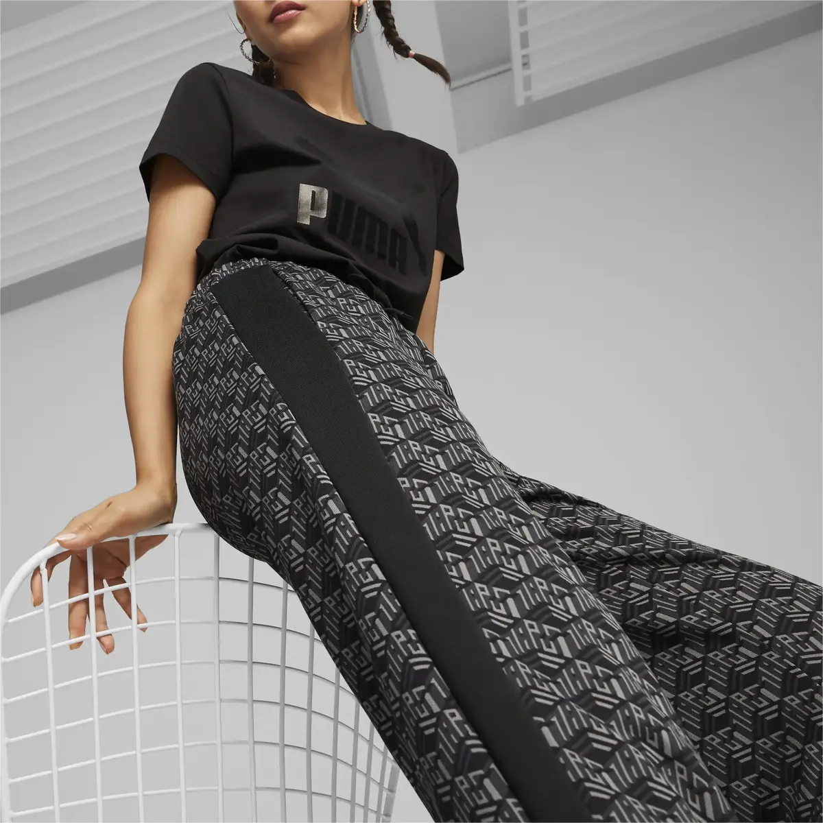 Puma T7 AOP Straight Leg Track Pants Siyah Kadın Eşofman Altı