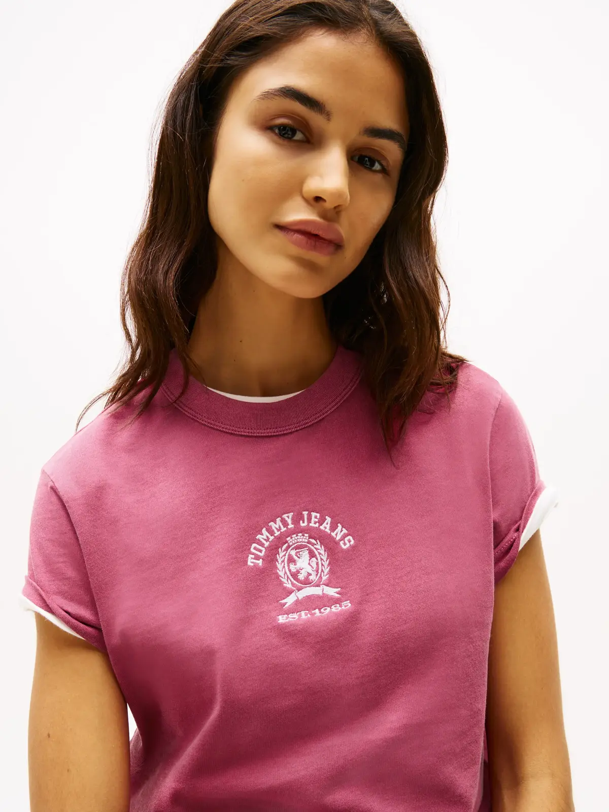 Tommy Hilfiger TJW REG SH VARSITY C, XIP Pembe Kadın T-Shirt & Polo