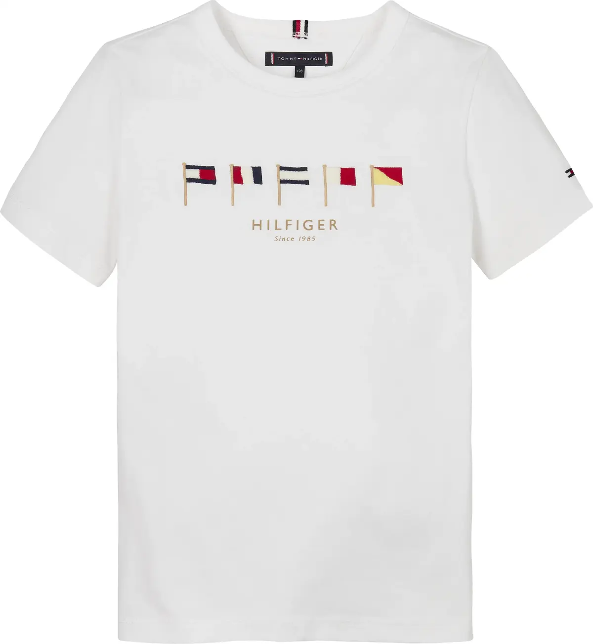 Tommy Hilfiger MULTI FLAG EMB REG T, YBR Beyaz Erkek Çocuk T-Shirt & Polo