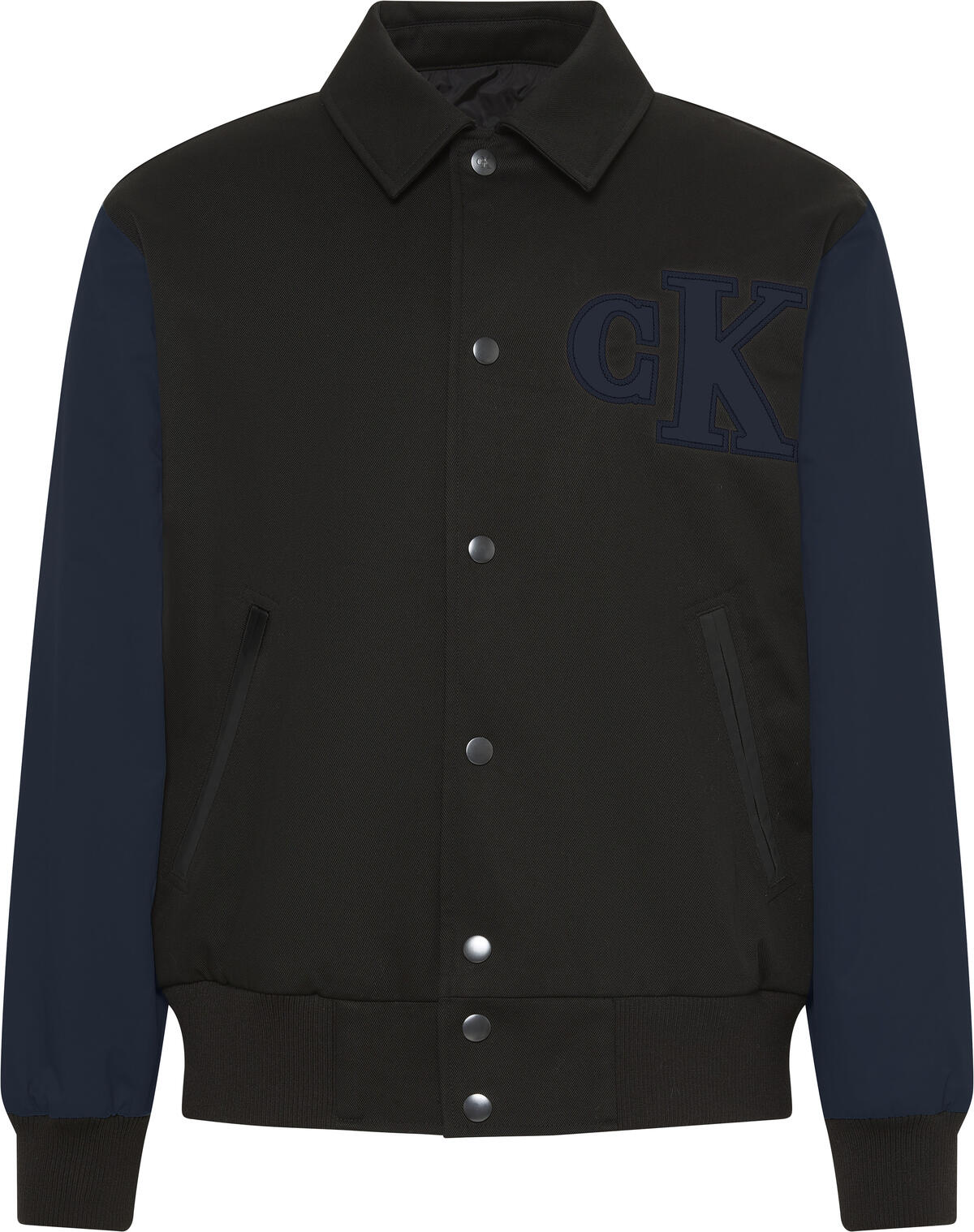 Calvin Klein LS COTTON NYLON VARISTY BOMBER J Siyah Erkek Ceket