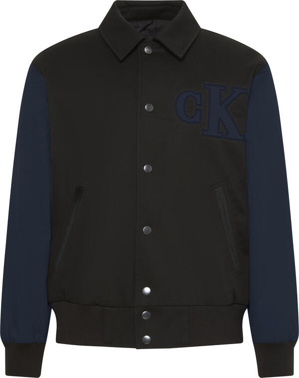 Calvin Klein LS COTTON NYLON VARISTY BOMBER J Siyah Erkek Ceket