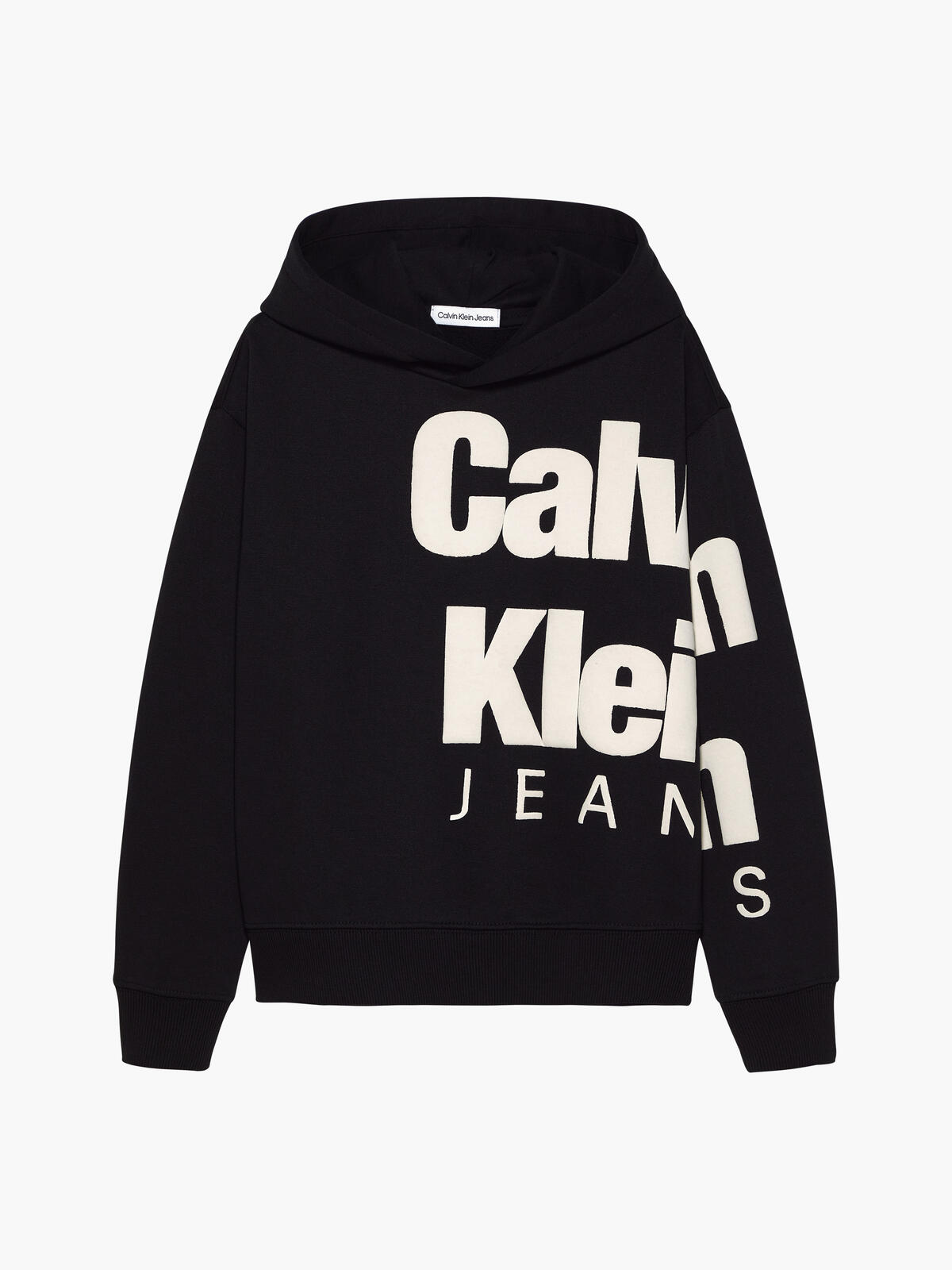Calvin Klein BLOWN-UP LOGO FLEECE Erkek Siyah Hoodie