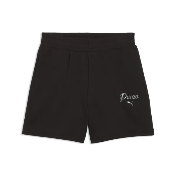 Puma ESS SCRIPT High-Waist Shorts Siyah Kadın Şort