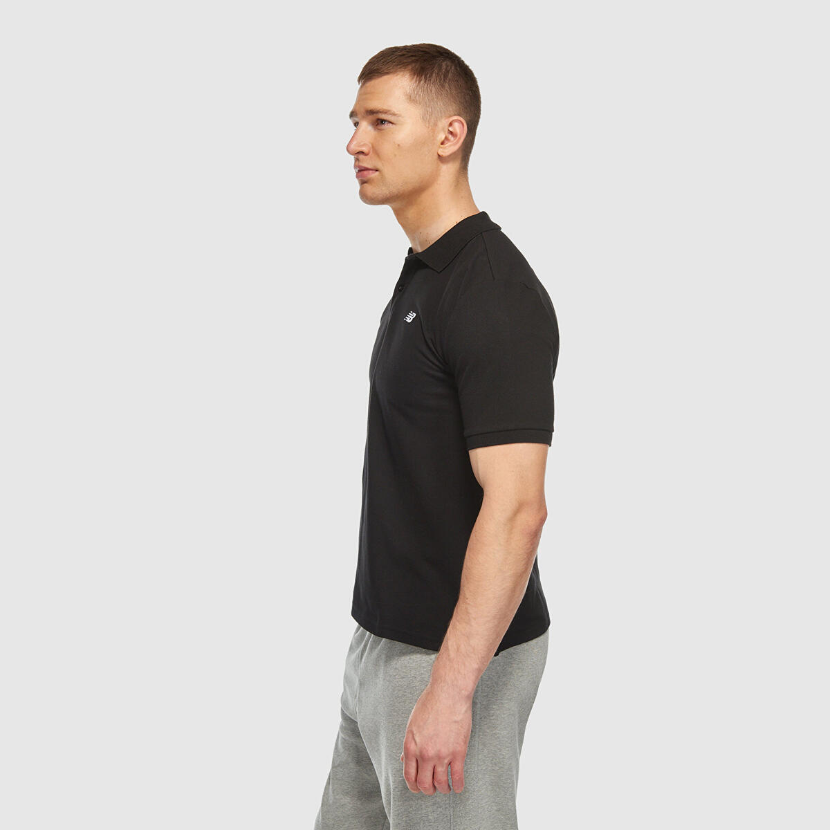 New Balance MNT3415 Erkek Siyah Polo Yaka T-Shirt