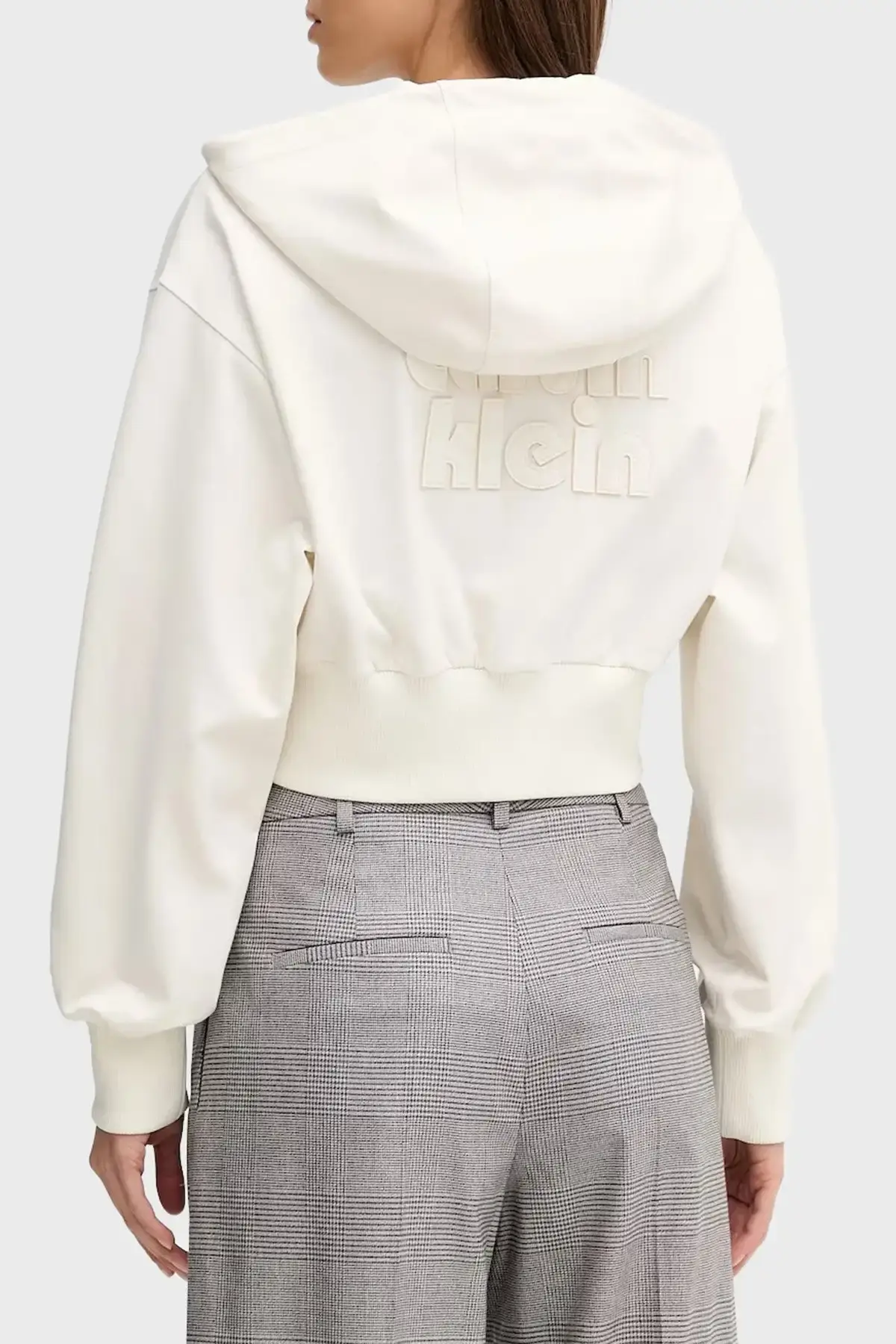 Calvin Klein A- PUNTO MILANO FZ HOODIE Bej Kadın Fermuarlı Üst Calvin Klein A- PUNTO MILANO FZ HOODIE Bej Kadın Fermuarlı Üst