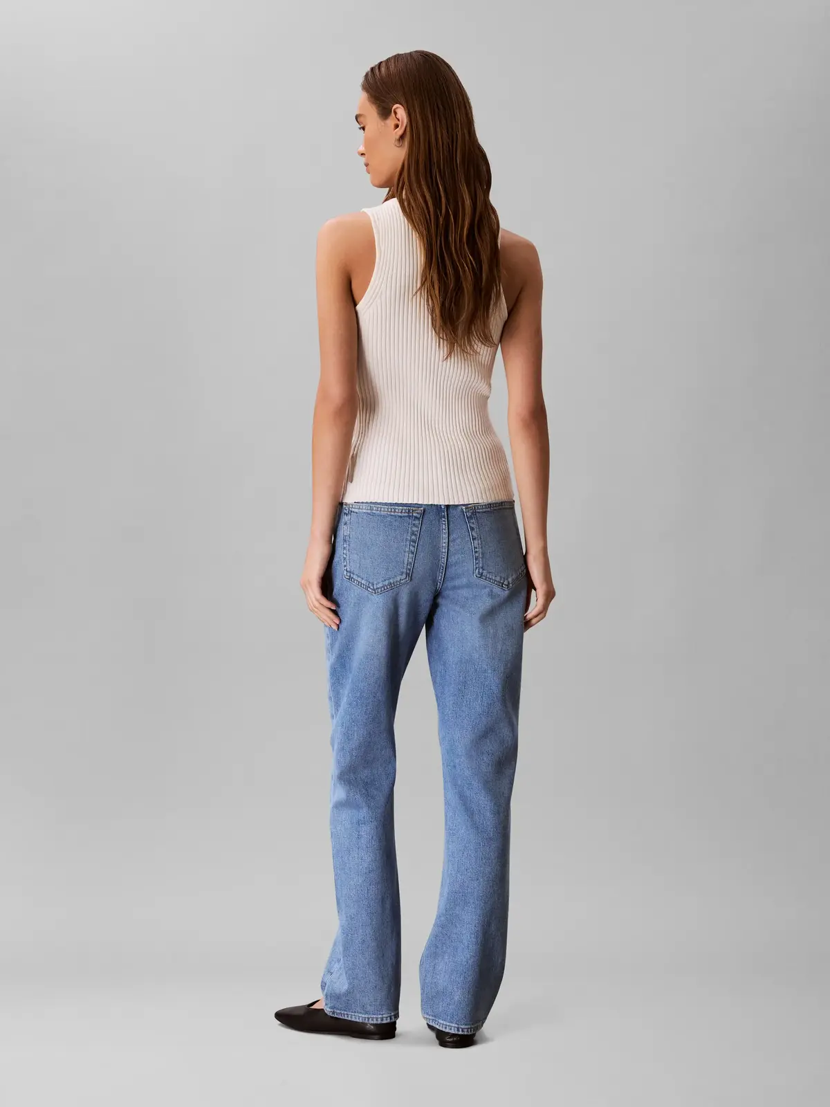 Calvin Klein HIGH RISE STRAIGHT NASSAU Mavi Kadın Jeans
