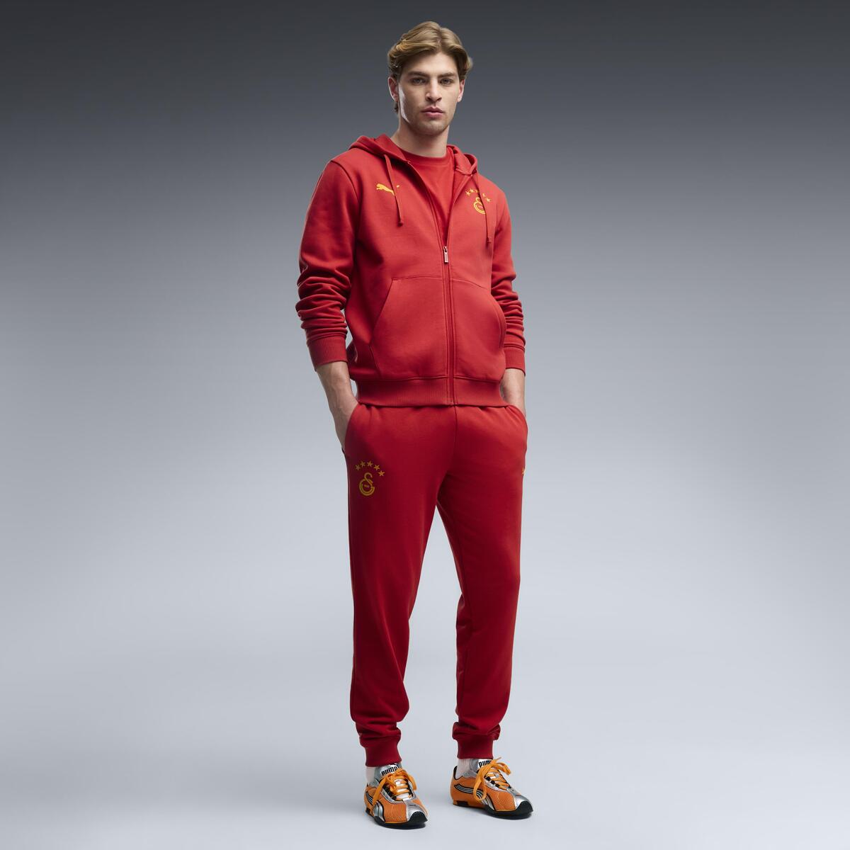 Puma GSK FtblESS FZ HoodJacket FL GALATASARAY FtblESSENTIALS Erkek Kapüşonlu Ceket