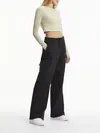 Calvin Klein BADGE HR STRAIGHT LE Kadın Siyah Kargo Pantolonu