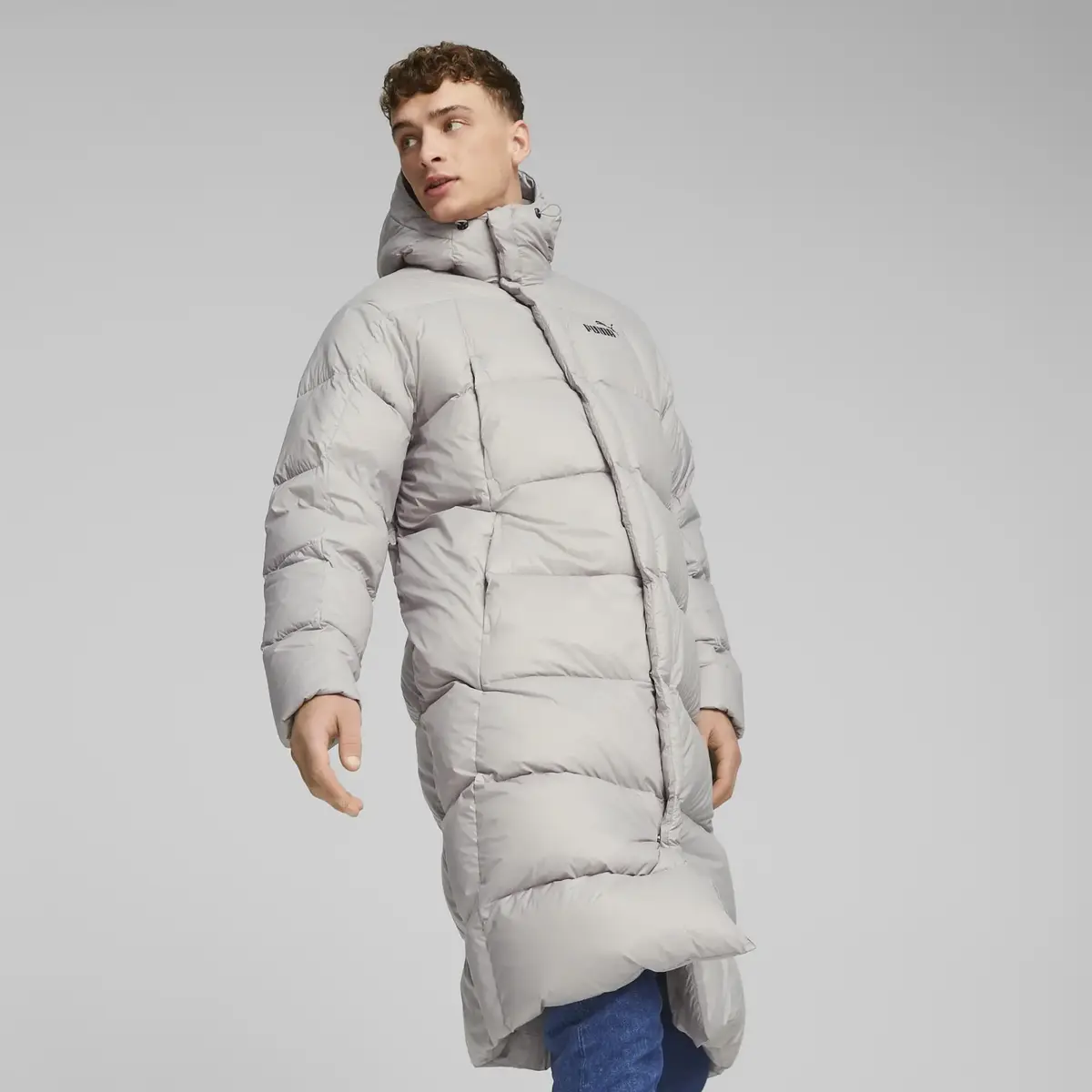 Puma Lightweight Hooded Down Coat Gri Erkek Kaban