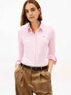 Tommy Hilfiger 1985 SLIM PIQUE BTN, 0D7 Pembe Kadın Gömlek