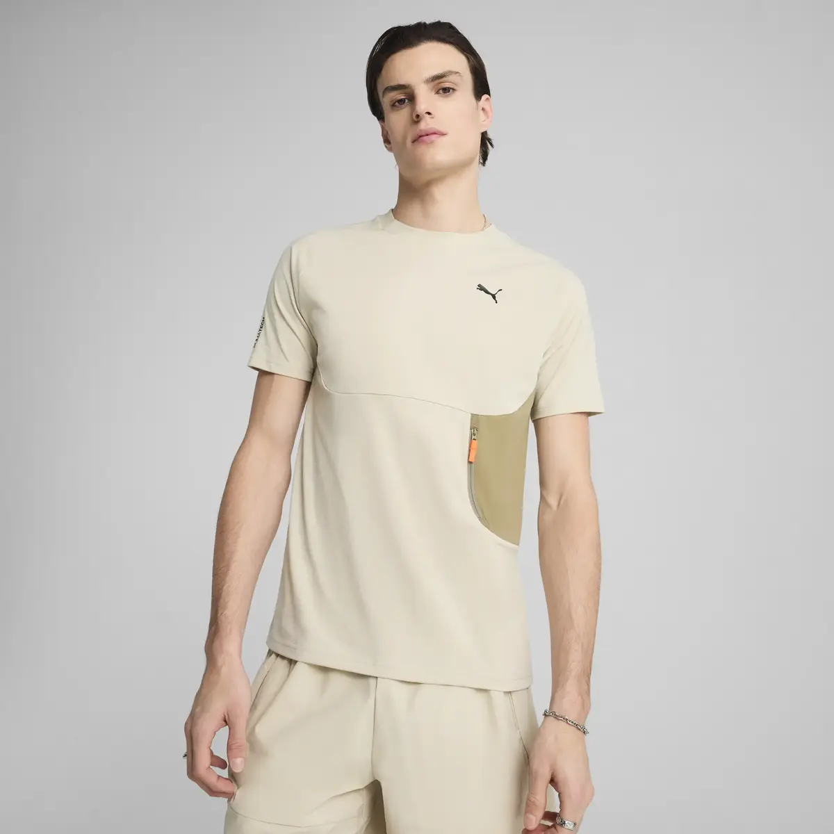 Puma PUMATECH Pocket Tee Bej Erkek T-Shirt