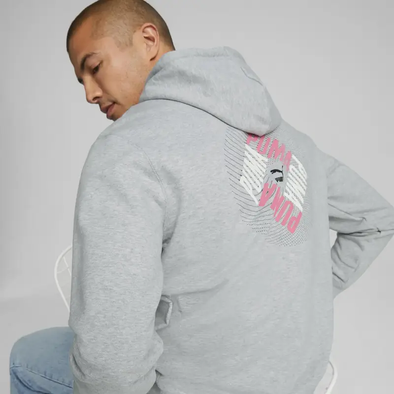 Puma Swxp Graphic Hoodie Gri Erkek Hoodie