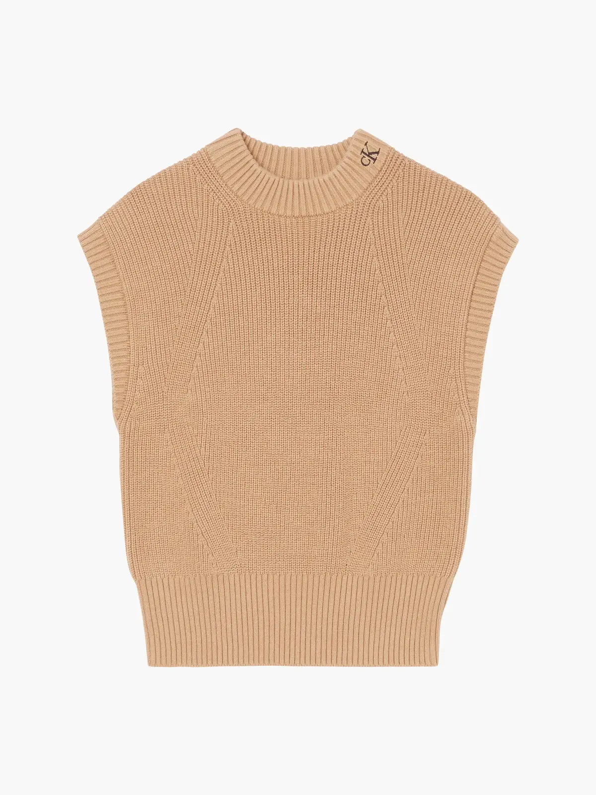 Calvin Klein CK CHUNKY VEST Kadın Kahverengi Kazak