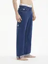 Calvin Klein 90S STRAIGHT UTILITY Erkek Mavi Kot Pantolon