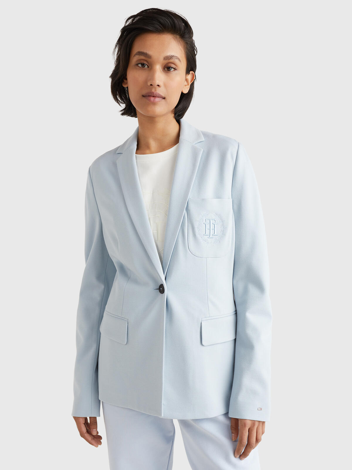 Tommy Hilfiger PUNTO MILANO EMBRO S Kadın Mavi Blazer