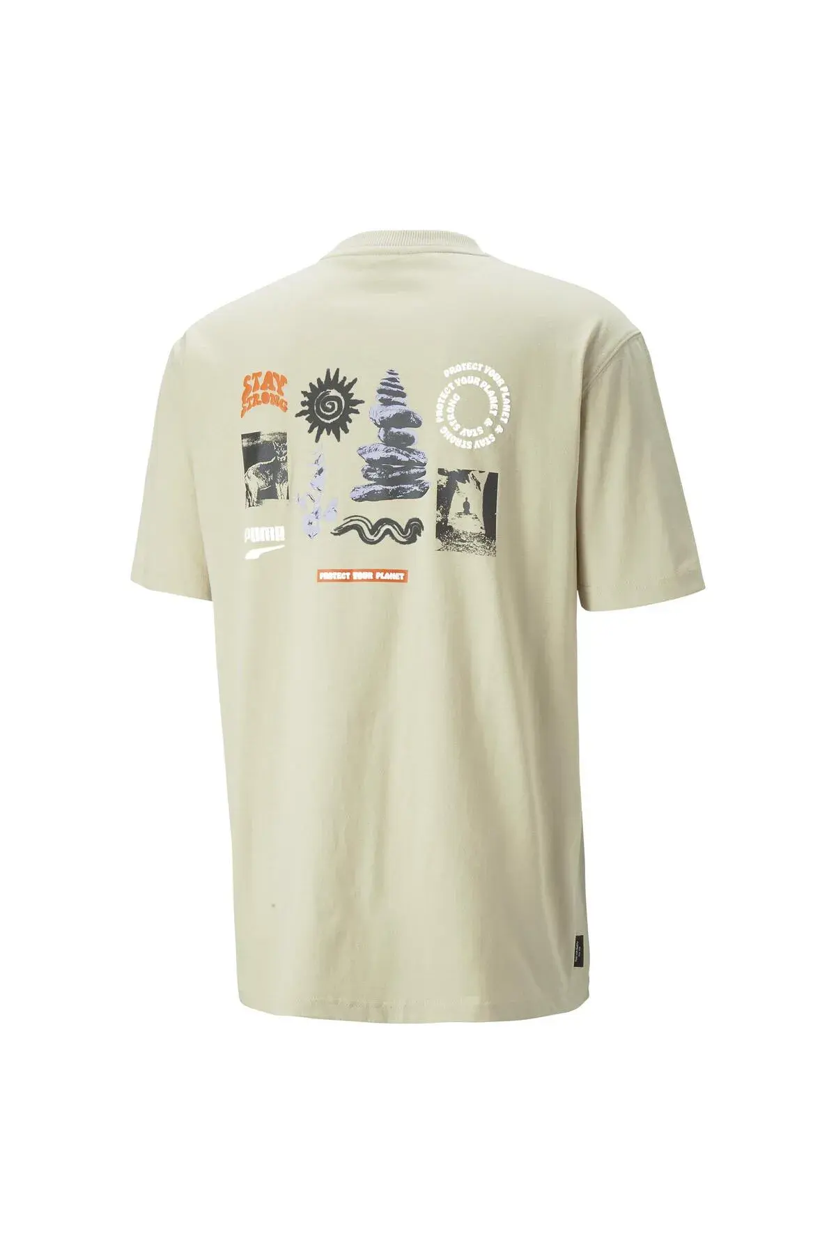 Puma DOWNTOWN Graphic Tee Bej Erkek T-Shirt
