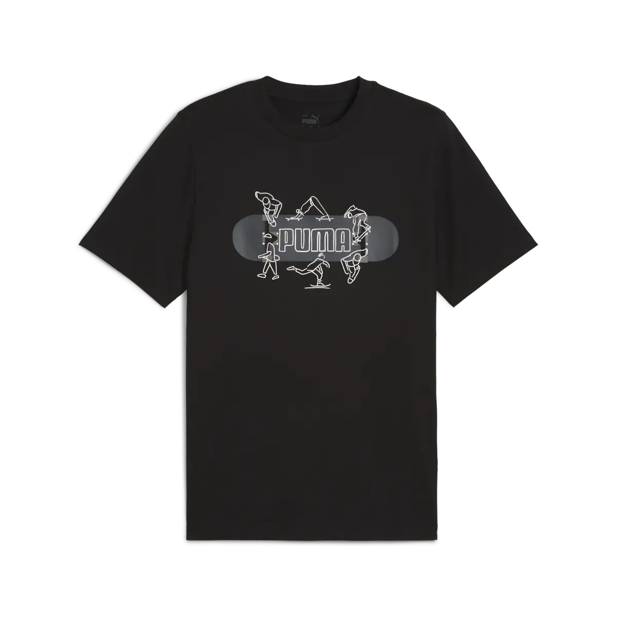 Puma GRAPHICS Skateboard Tee Siyah Erkek T-Shirt & Polo