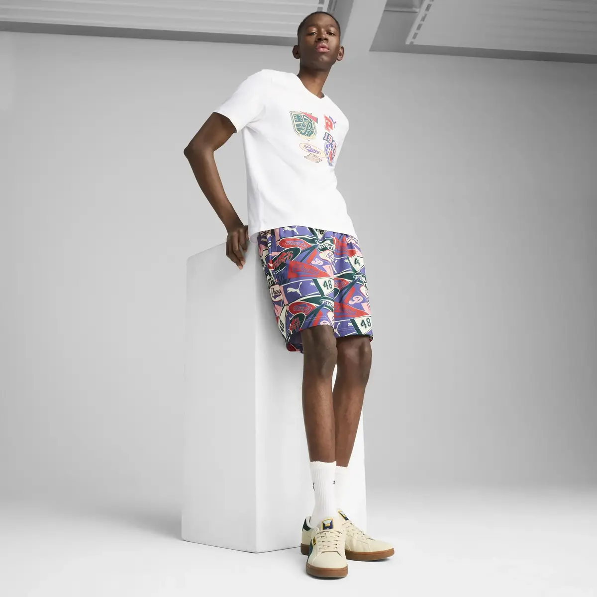 PUMA WARDROBE ESS Graphic Tee Beyaz Erkek T-Shirt