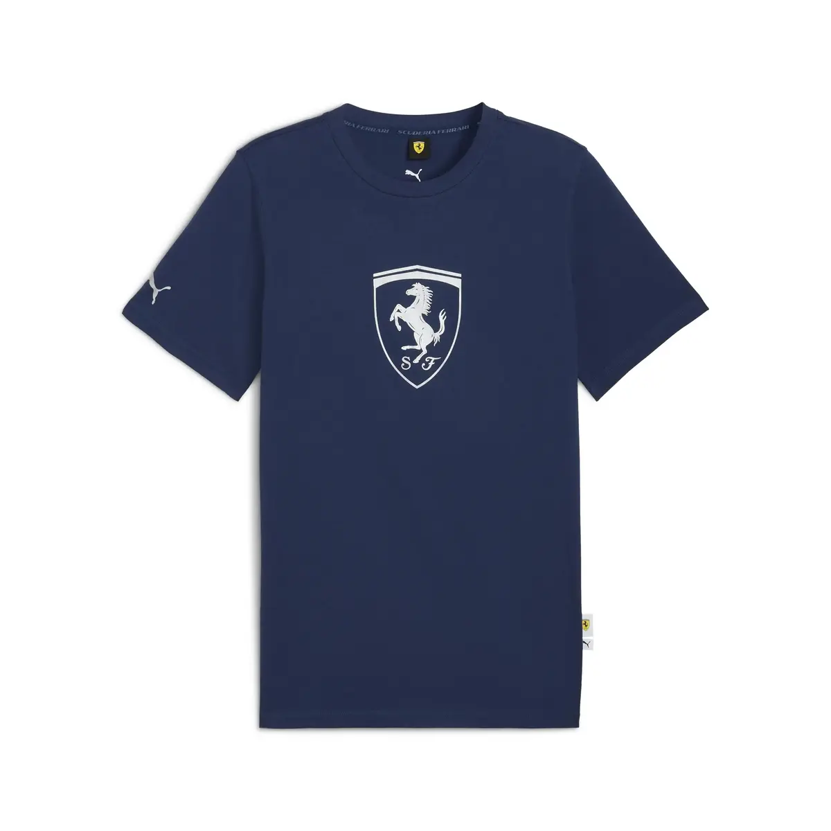 Puma Ferrari Tonal Shield Tee Mavi Erkek T-Shirt