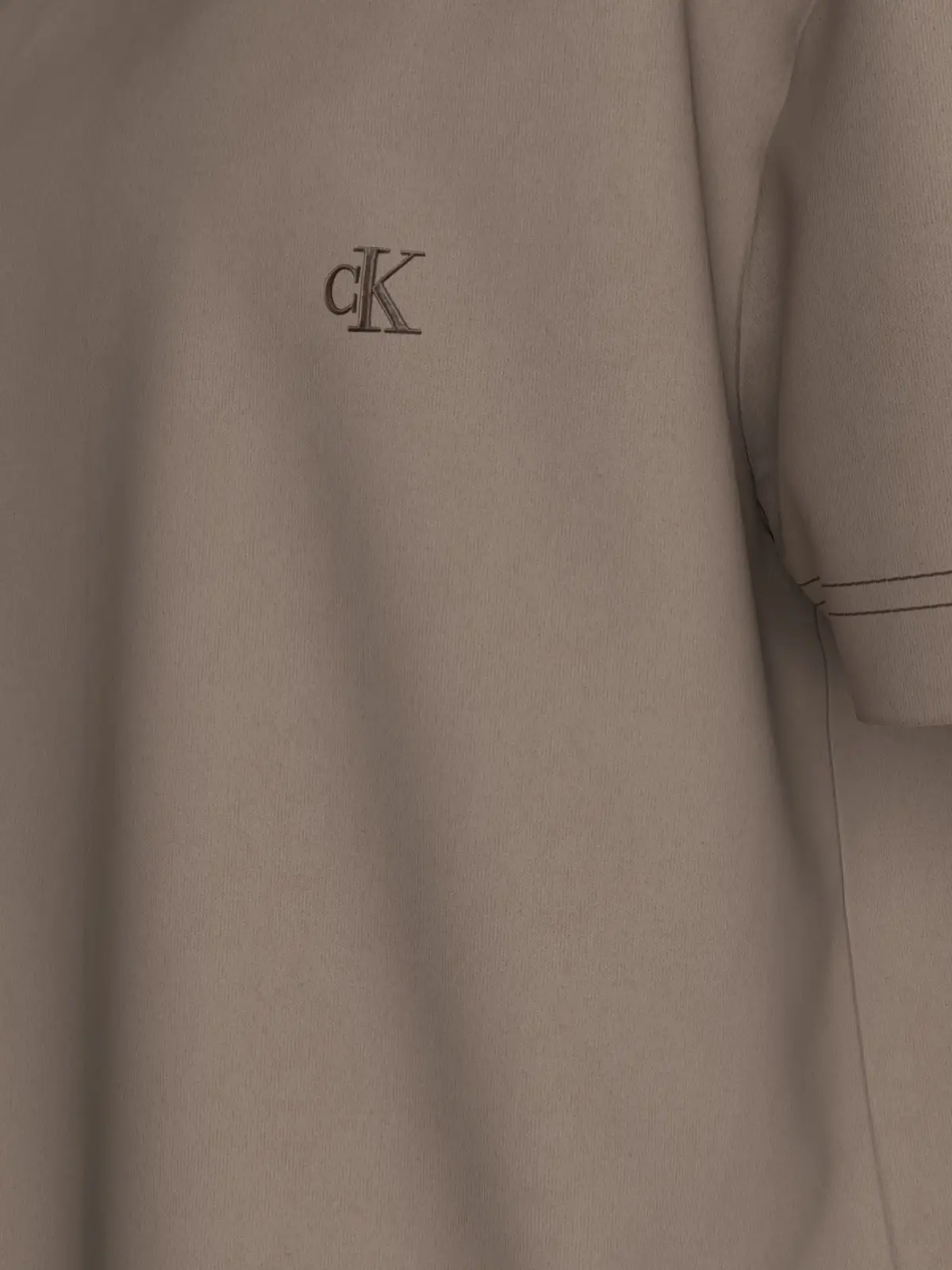 Calvin Klein WASHED PUFF PRINT TE Erkek Kahverengi T-Shirt