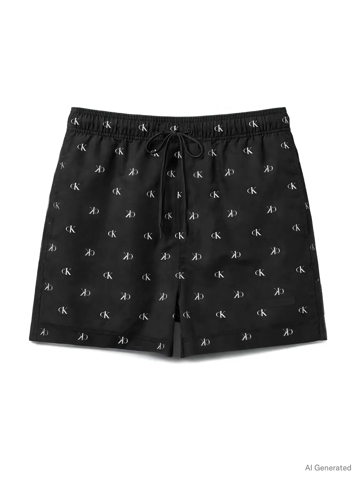 Calvin Klein SHORT DRAWSTRING COV Siyah Erkek Logolu Deniz Şortu
