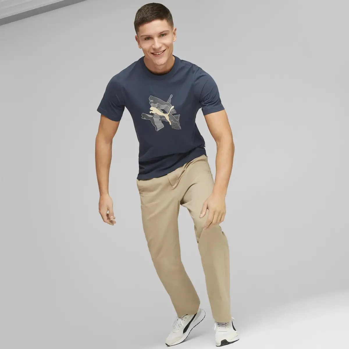 Puma GRAPHICS Reflective Tee Dark Night Lacivert Erkek T-Shirt