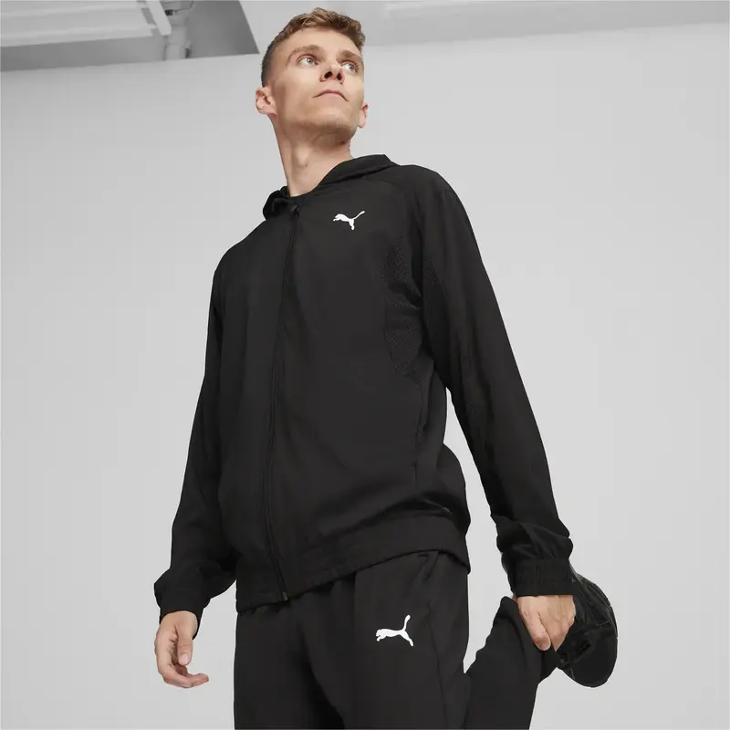 Puma FIT Woven Full Zip Jacket Siyah Erkek Sweatshirt