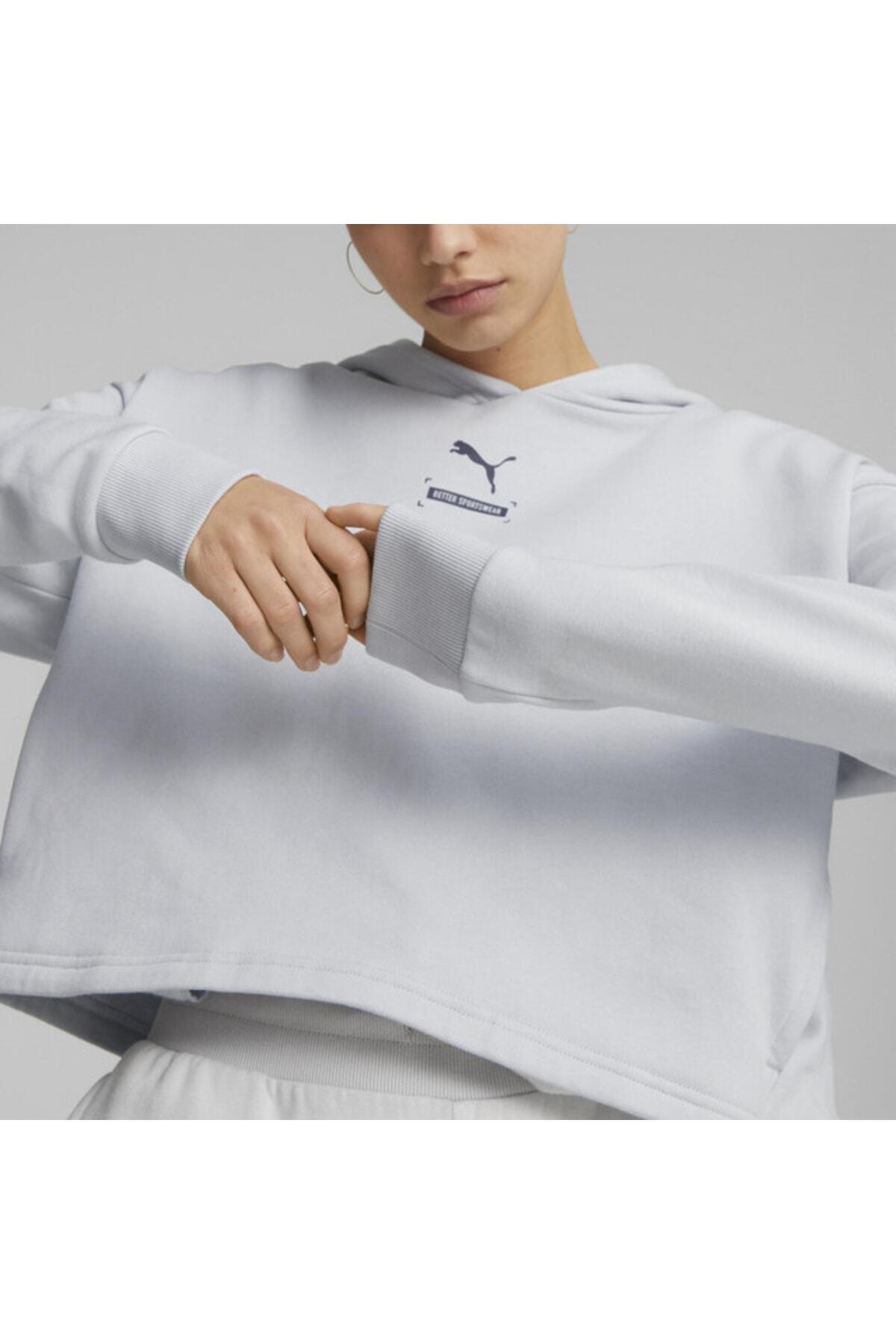 Puma Better Hoodie Fl Platin Gri Kadın Hoodie